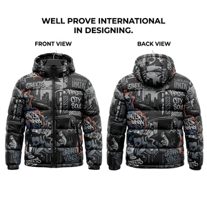 เสื้อแจ็คเก็ตพัฟเฟอร์พรีเมียม ผลิตจากโพลีเอสเตอร์/ไนลอนถัก ทอแบบควิลท์ อบอุ่น แห้งเร็ว ระบายอากาศได้ดี เหมาะสำหรับสวมใส่ในฤดูหนาว สไตล์สตรีทแวร์ - Product Image 5