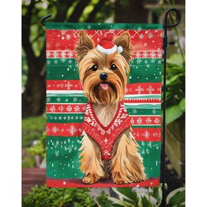 Yorkshire Terrier Yorkie Bandera de jardín de Navidad Buzón decorativo multicolor Bandera de patio Banner para ilustraciones de patio y camas de flores - Product Image 3