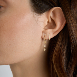 Wholesale Lab Diamond Stud <b>Earrings</b> 0.18 CT 5 Diamond <b>Earrings</b> Minimalist Dainty Gold <b>Earrings</b> Everyday Jewelry Supplier OEM ODM - Product Image 1