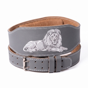 Ceinture en cuir brodée pour la taille, double boucle, robuste, pour la gym, unisexe - Product Image 1