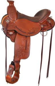 Silla de Montar Western de Cuero Genuino Hecha a Mano de Primera Calidad para Caballos, Equipo Profesional para Ranch, Trail, Barrel Racing, Roping y Equitación de Placer - Product Image 3