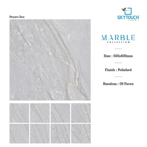 Azulejos de porcelana esmaltada con aspecto de mármol pulido de 600x600, precio de azulejos de porcelanato grises de 600x600 para suelo. - Product Image 3