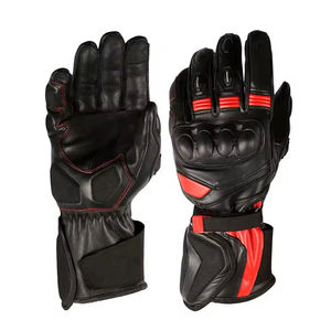 Gants de course unisexes personnalisables à manches courtes, compatibles écran tactile, imperméables, à doigts entiers, en cuir et fibre de carbone pour moto - Product Image 2
