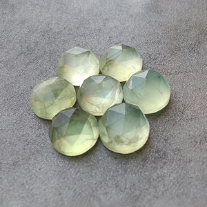 Pierre précieuse naturelle de Prehnite, taille ronde à facettes, dos plat calibré, en vrac, toutes tailles, vente en gros - Product Image 3