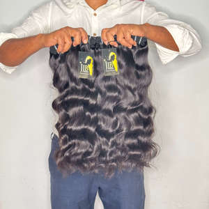 Paquete de Extensiones de Cabello Humano Natural de Templo Indio, Cabello Virgen Ondulado Natural Sin Procesar de Proveedores de Cabello Crudo - Product Image 2