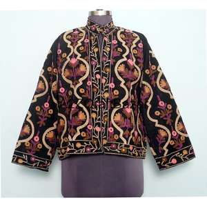 Chaqueta Cotrise Bordada, Diseño Vintage, Ecológica, Transpirable, de Secado Rápido, Forrada de Algodón, Cuello Mao, Ropa de Abrigo para Invierno - Product Image 1