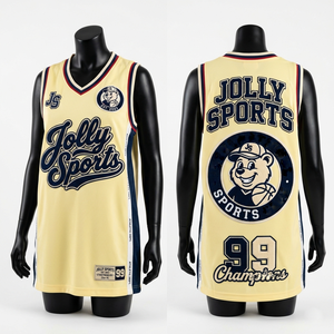 Women Basketball Dress Jersey 180 GSM Breathable <b>Mesh</b> Cream Navy Side Panels Embroidery Custom Logo Basketball Jersey Breathable - Product Image 1