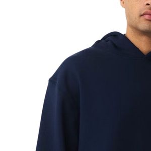 Sweat à capuche bleu brodé épais en polaire douce, pull à manches longues, vêtement décontracté pour l'hiver - Product Image 3