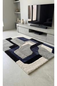 Alfombra de Lana Hecha a Mano con Pelo Estructurado, Diseño Moderno Antideslizante para Mayor Durabilidad y Retención de Forma, para Sala de Estar, Dormitorio y Hogar - Product Image 3