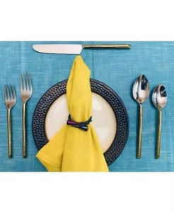 Modern Luxury Aluminum Circle Napkin Ring Set Yellow <b>Table</b> Decoration Wedding <b>Party</b> Use Eco-Friendly Durable 4.5cm - Product Image 2