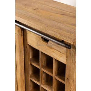Aparador hecho a mano de madera 2025 con 1 puerta corredera de hierro con almacenamiento de madera El mejor almacenamiento de ruedas de madera y muebles de alta calidad - Product Image 4