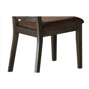 Jameson Brown Fabric & Espresso Finish <b>Dining</b> <b>Chair</b> Set of 2 - Product Image 2