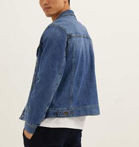 Men's Denim <b>Jacket</b> <b>With</b> Sherpa <b>Lining</b> Turn-down Collar Single Breasted Casual Autumn Wear - Product Image 5