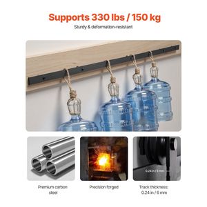 Kit Ferramenta per Porta Scorrevole Stile Barn da 3 Metri, Compatibile con Larghezza Massima 152 cm, Capacità di Carico 150 kg, Spessore 35-45 mm - Product Image 2