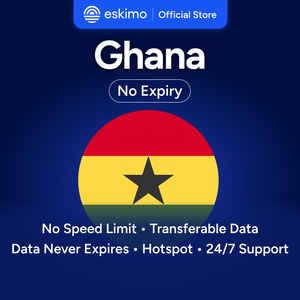 Eskimo Ghana 3GB eSIM sans expiration de la data, données de voyage, vitesse rapide 5G/4G, pas de carte SIM physique requise, S-GH-03 Smartphones numériques - Product Image 1