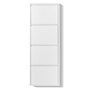 Scarpiera Moderna a 4 Cassetti, Scaffale Portascarpe a 4 Livelli Regolabile in MDF, Organizzatore Salvaspazio Bianco per la Casa - Product Image 6