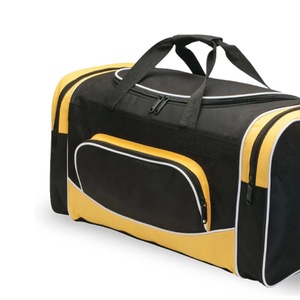 Sac de voyage noir et jaune 600D 50-70L avec poches zippées et poignées supérieures - Product Image 2