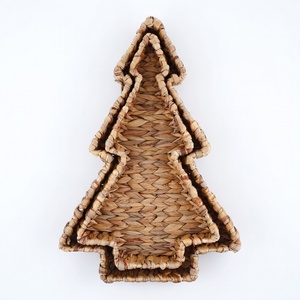 Christmas themed <b>container</b> trays <b>water</b> hyacinth storage tray for table decoration & organizer - Product Image 5