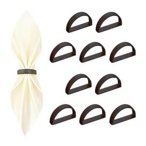 Golden Leaf Shape Napkin Rings Brass Modern Design Wedding <b>Table</b> Decoration - Product Image 3