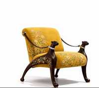 Fauteuil de chambre à coucher au design léopard, capitonné, avec structure en bois faite à la main, pour salon, chambre, maison, villa, mariage