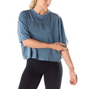 Camisetas Cortas Personalizadas para Mujer, Verano 2026, Sólidas, Holgadas, Ecológicas, Transpirables, Ropa Femenina - Product Image 1