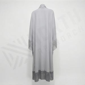 2025 OEM Kimono Abaya pour femmes musulmanes, en tissu polyester épais, doux et très extensible, col en V, manches longues, pour fêtes, Ramadan, mariages - Product Image 2