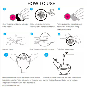 BLUENJOY-bolsa médica de Ostomy, estructura en espiral, mecanismo de anillo de bloqueo adhesivo para garantizar un sistema de bloqueo de seguridad - Product Image 6