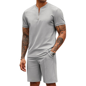 Custom Made Men's Quarter Zip Golf Polo Shirt Shorts <b>Set</b> For Men's Sport Wear Outfits Eco-friendly Lightweight Short <b>Sets</b> Men's - Product Image 5