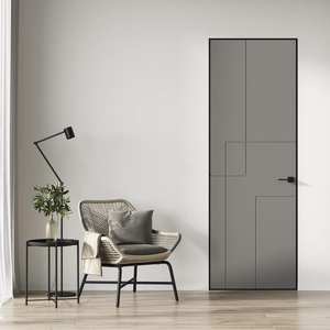 Portes intérieures en polymère durables et personnalisables, cadre solide, film PVC, placage de bois mélaminé, contreplaqué imperméable, appartement moderne, hôtel - Product Image 6