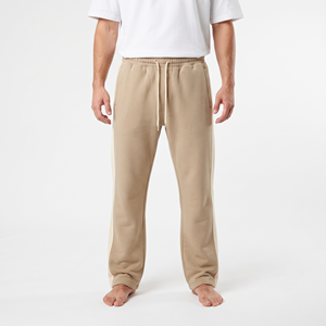 Streetwear <b>Men's</b> Oversized Cotton Sweatpants Wide Leg <b>Baggy</b> Stacked Joggers Side Stripe Casual <b>Trousers</b> - Product Image 5