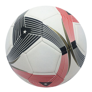 Custom Soccer <b>Ball</b> White Red Black Stripe Design Training Match Football Durable PU Material Professional Size Standard <b>Ball</b> - Product Image 6