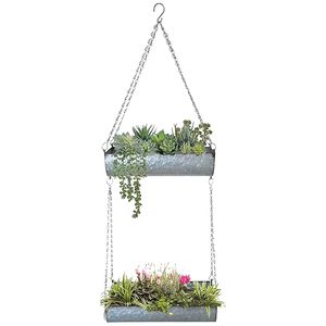 Nouvelle jardinière en fer galvanisé au design contemporain pour la décoration intérieure et l'exposition de pots de fleurs décoratifs - Product Image 2