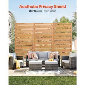 Pannello Decorativo Autoportante Pieghevole in Legno per Esterni 91,4 cm L x 193 cm H - Schermo Privacy per Patio - Product Image 2