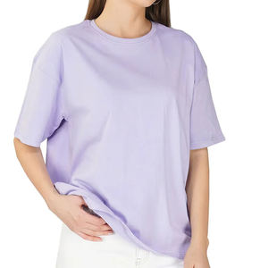 Camiseta básica para niñas, informal, de manga corta, cuello redondo, algodón suave, transpirable, cómoda, top de moda de verano, ajuste relajado, uso diario - Product Image 1