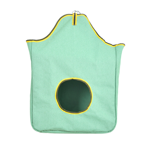 Mint Green <b>Canvas</b> Horse Hay Bag Slow Feed Durable Hay Feeder <b>Round</b> Opening Stable Feeding Bag Heavy Duty Use - Product Image 5