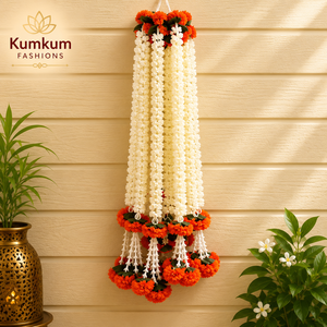 Guirlande artificielle de marmitelettes Mogra de 1,2 m de long, écologique, faite à la main, durable, légère, réglable, pour événements, fêtes, ou comme couronne de bienvenue - Product Image 2