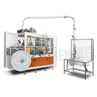 Machine à fabriquer des gobelets en papier entièrement automatique QiChen 130 Speed à prix avantageux avec moteur et pompe, différentes tailles et couleurs de gobelets