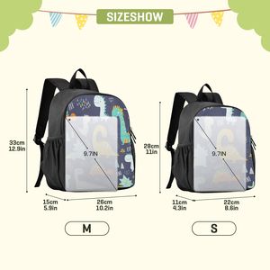 Cute Dinosaur Print Student <b>Backpack</b> Preschool School Bag Lightweight Polyester Bookbag for Boys and Girls - Product Image 2