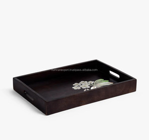Elegant Wooden Meena Tray For Serving Organizing Or Displaying Your Favorite <b>Household</b> <b>Items</b> in Style - Product Image 2