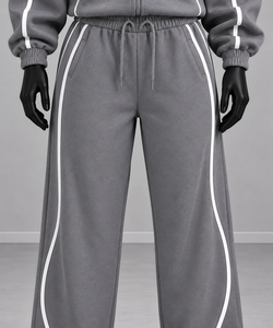 Ensemble de survêtement personnalisé pour homme, hiver, gris, avec sweat à capuche intégral zippé et masque intégré, pantalon de jogging, vêtements de sport, vente en gros - Product Image 6