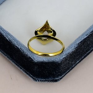 Bague en Pierre de Lune Arc-en-ciel en Argent Sterling 925 Massif Plaqué Or, Style Vintage, Sertissage Clos, Pierre Précieuse Taillée Poire, pour Femme - Product Image 4