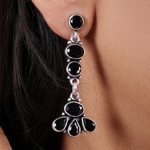 Hot Selling Oxidized <b>Silver</b> <b>Dangle</b> <b>Earrings</b> Bulk | Multi Crystal Stone Ethnic <b>Earrings</b> | Boho Fashion Jewelry Wholesale Supplier - Product Image 2