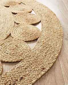 Alfombra lavable y plegable hecha de 100% yute natural para dormitorio y sala de estar. - Product Image 4