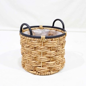 Trending Indoor Flower Pots Natural Water Hyacinth <b>Planter</b> Basket Set with <b>Plastic</b> Liner and Handles - Product Image 6