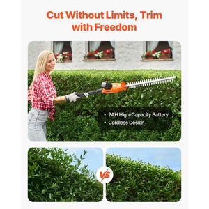 20V Battery <b>Cordless</b> Electric <b>Hedge</b> <b>Trimmer</b> 1200 RPM with 6.2 7.8 Ft Extendable <b>Pole</b> High Branch <b>Hedge</b> <b>Trimmer</b> - Product Image 6