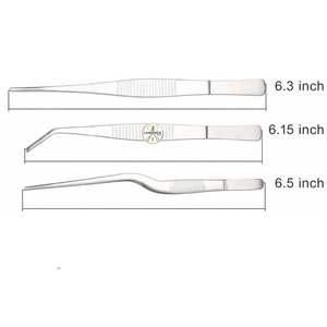 Ensemble de pinces à épiler pour petits travaux de jardinage et outils multi-usages de cuisine. 3 pièces de 6,15 pouces, 6,3 pouces, 6,5 pouces - Product Image 2