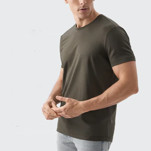 T-shirt pour homme à col rond, tissu doux au toucher, manches courtes, style décontracté, respirant, vêtement d'été essentiel - Product Image 4