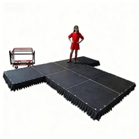 Plataforma de Escenario Plegable Portátil Romántica con Sistema Antideslizante para Conciertos, Bodas y Eventos - Construcción de Aluminio de Alta Capacidad de Carga