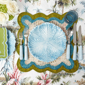 Handmade Floral Scalloped Rattan Placemat and Charger <b>Plates</b> From Vietnam Wholesale for Dining Table Set of <b>Mats</b> & Pads - Product Image 5