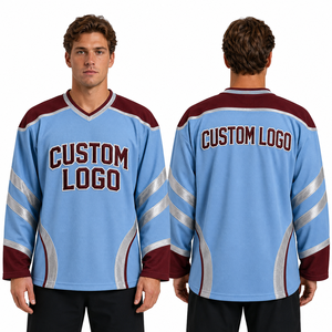 Maillot de hockey sur glace à col en V, personnalisation en gros, conception graphique sur mesure, couleurs, tailles, vêtements, production et personnalisation de vêtements - Product Image 5